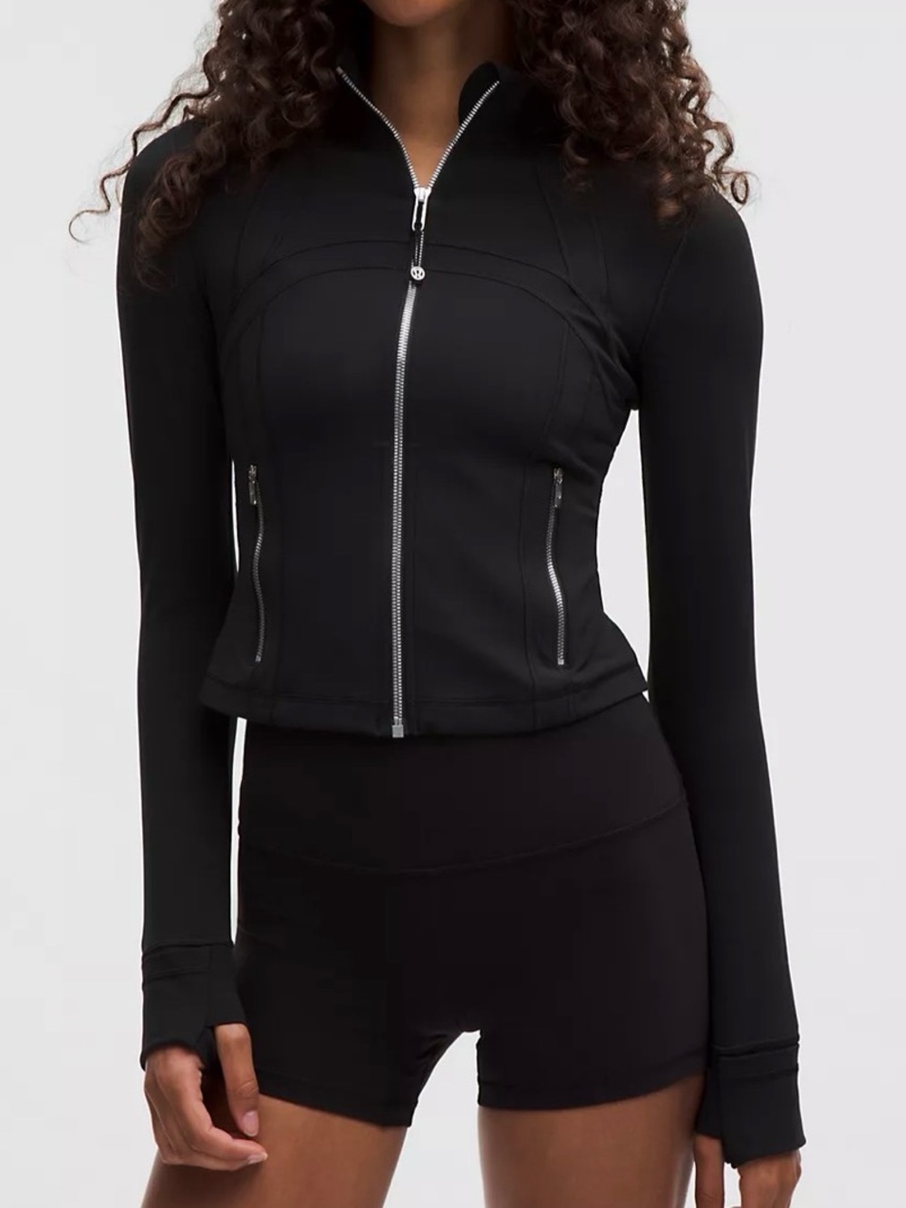 lululemon athletica Define Cropped Jacket Nulu Black Mirror Silver 12
く